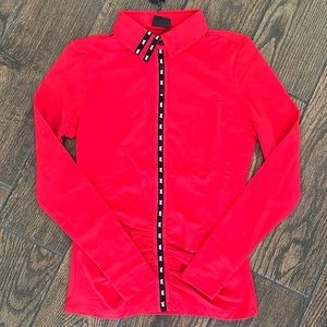 PXG Women’s L/S Front Gathered Polo Red